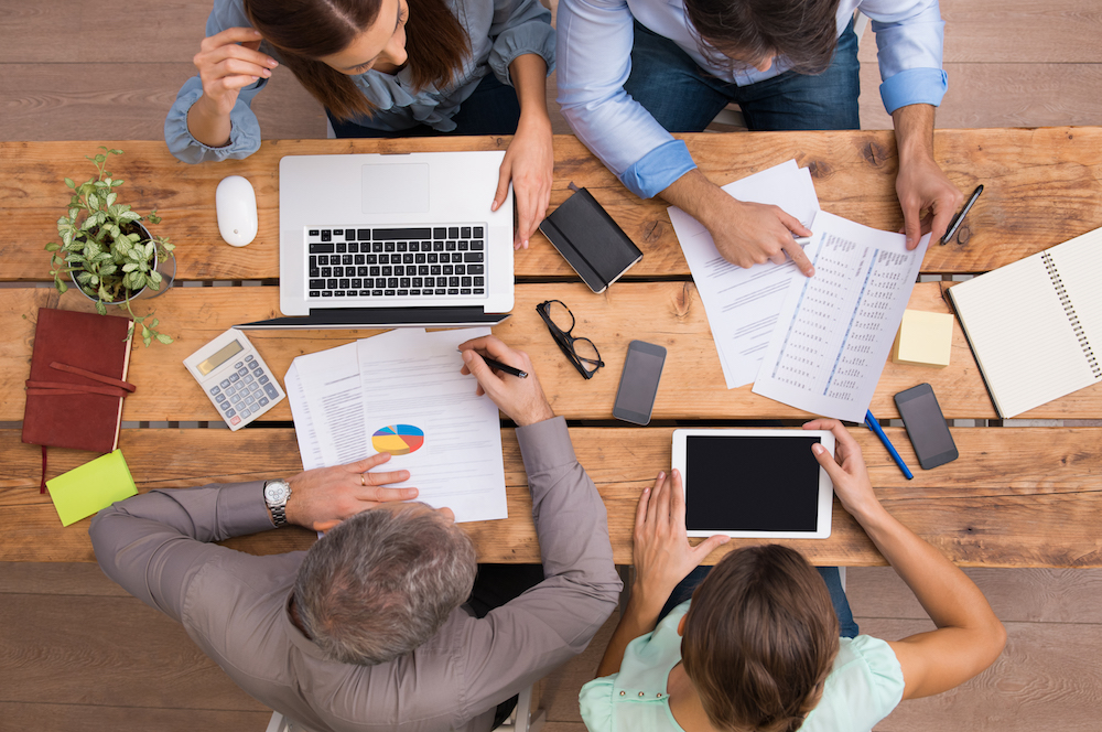 Business people working on desk