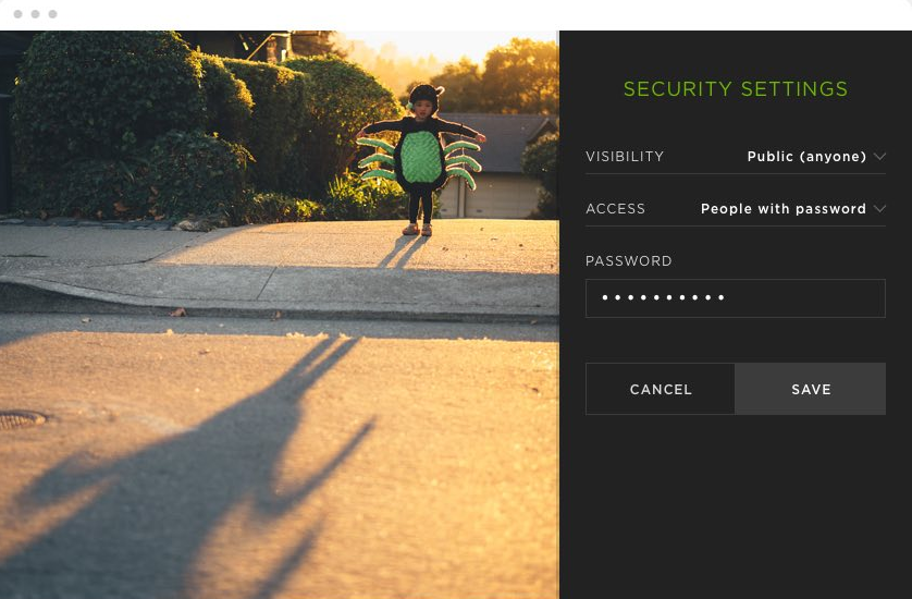 A screenshot of the SmugMug interface.