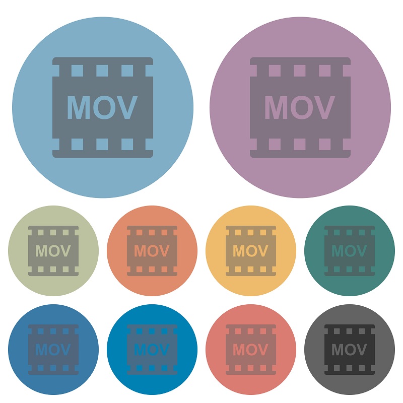 A screenshot of MOV video logos in different colors.