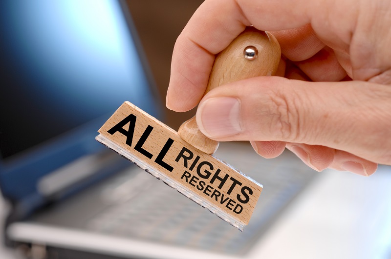 'All rights reserved' rubber stamp.