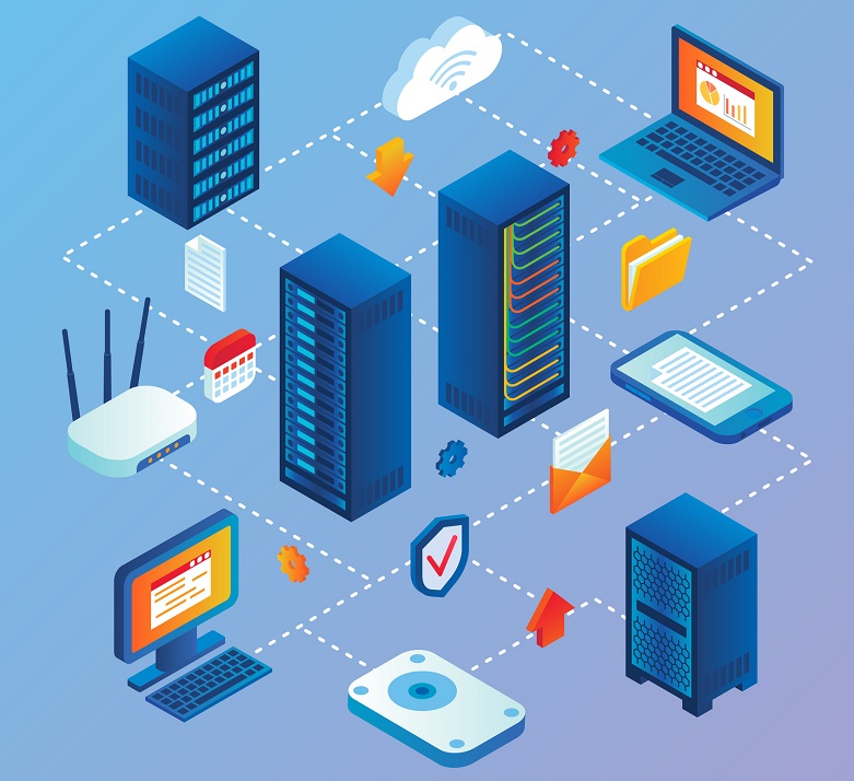 An illustrated network server.