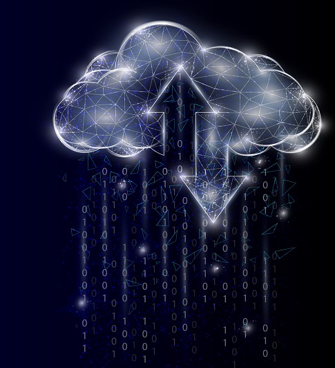 A picture of a digital cloud with numbers.