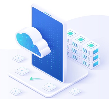 A cloud server illustration.