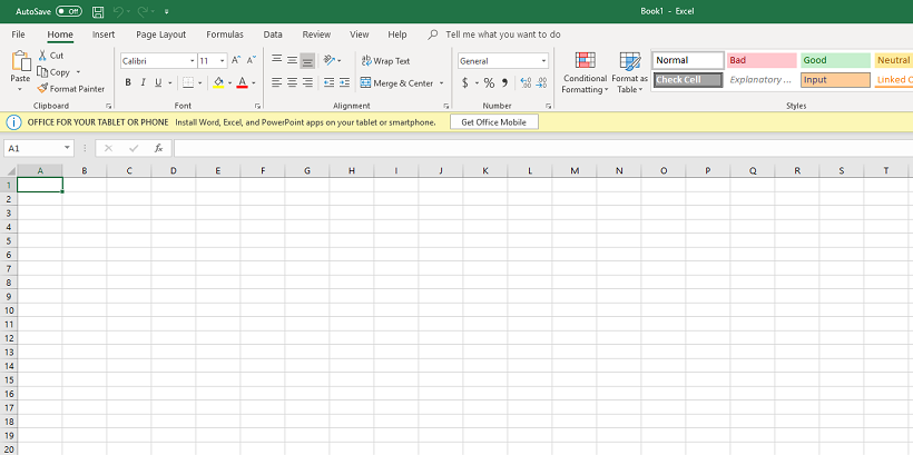 A screenshot of Micrsoft Excel.