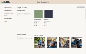 Ein Screenshot eines digitalen Styleguides.