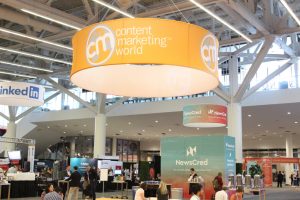 Photo of an exhibition hall at Content Marketing World 2019.