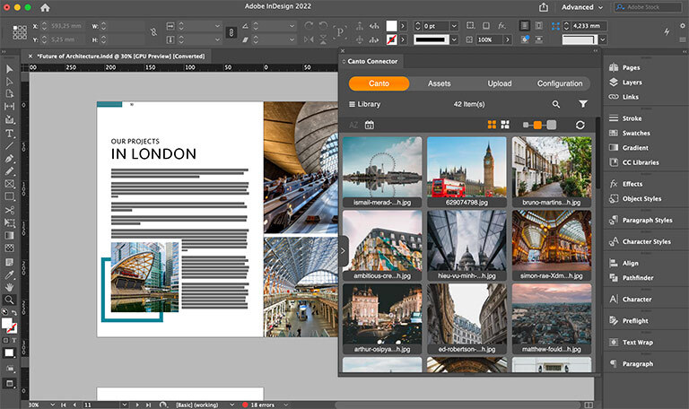 Integrationen für Ihr DAM-System – InDesign | Canto