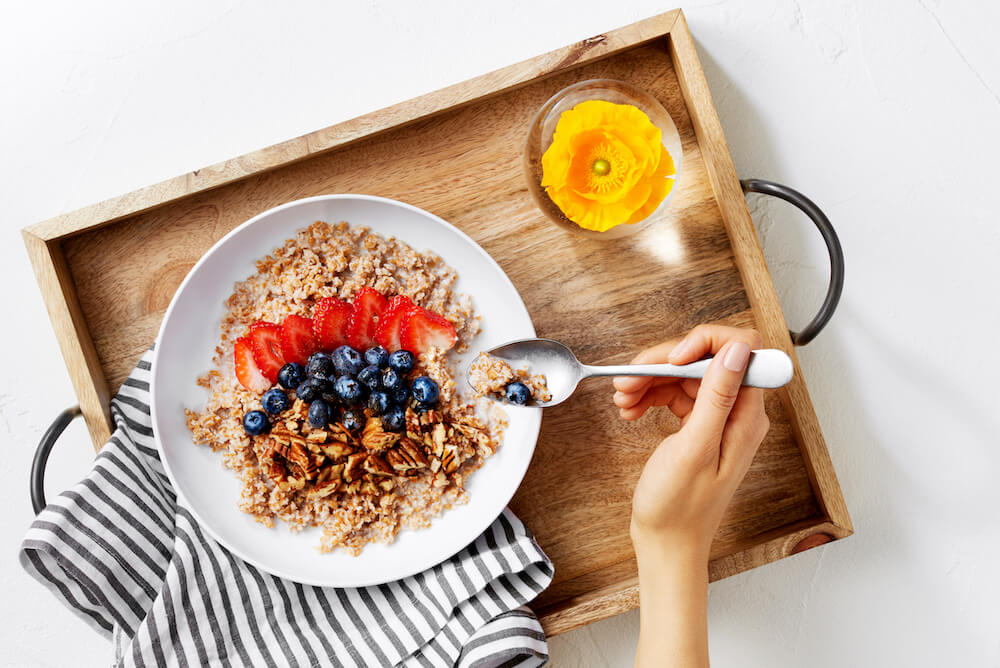 A bowl of healthy breakfast.