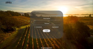 The login screen of Francis Ford Coppola Winery