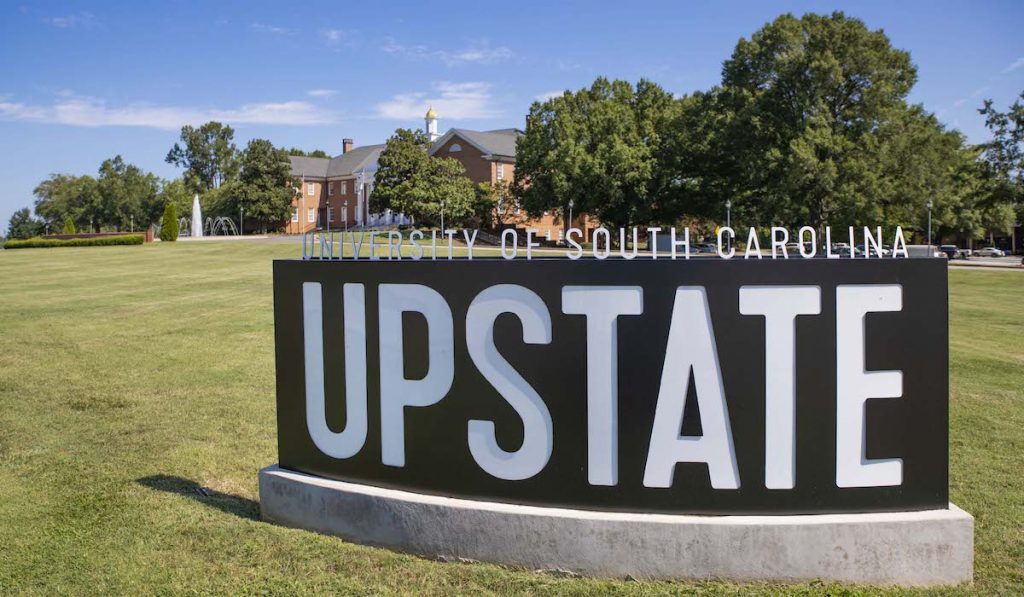 The sign of the University of South Caroline (USC) Upstate.