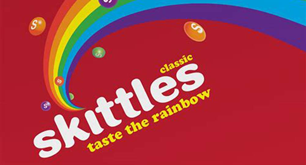 A Skittles candy ad.