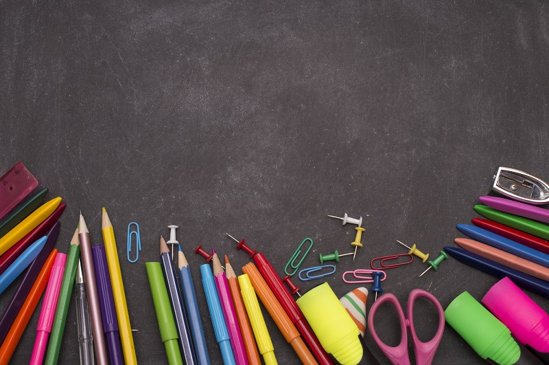 A line of markers on an empty board.