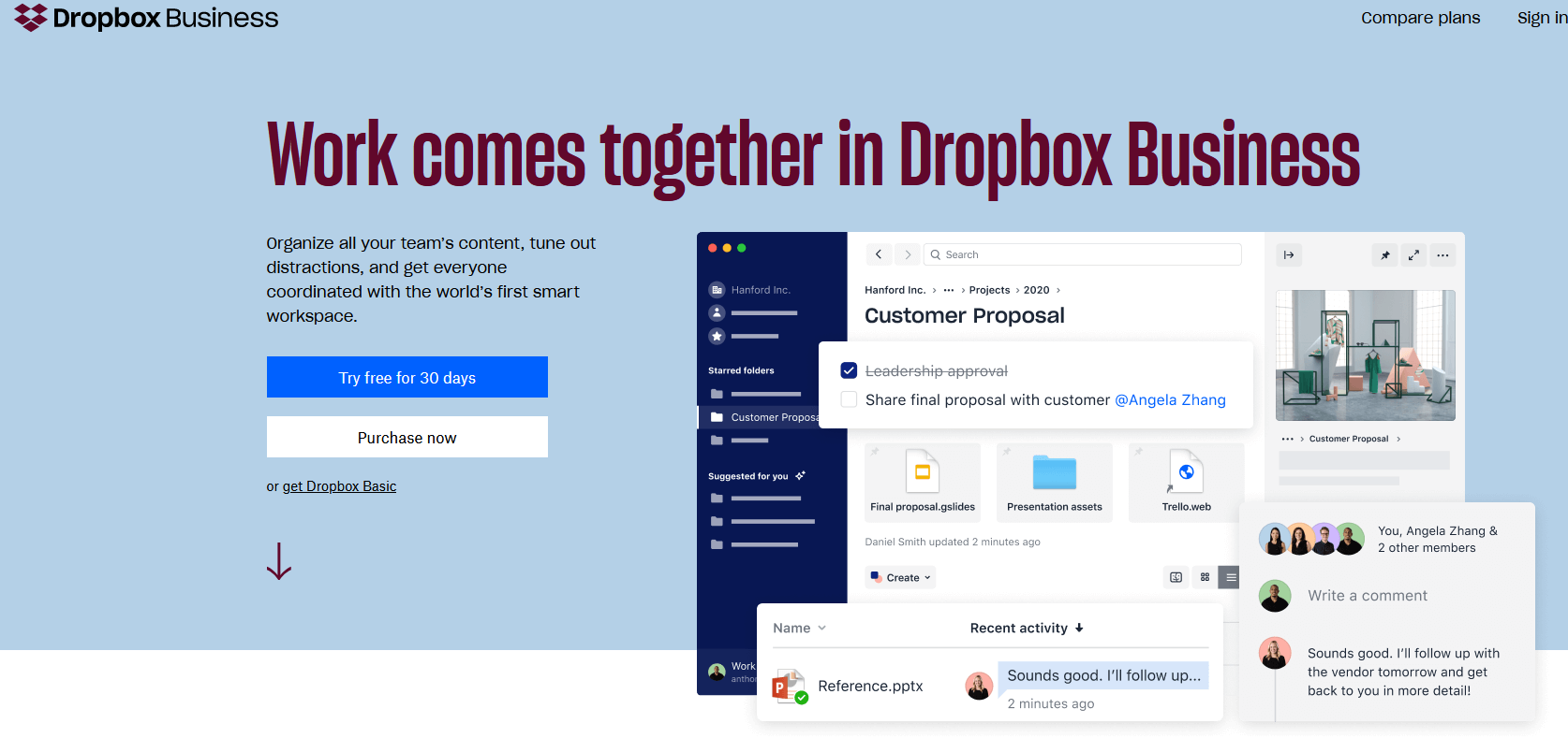 The Dropbox website.