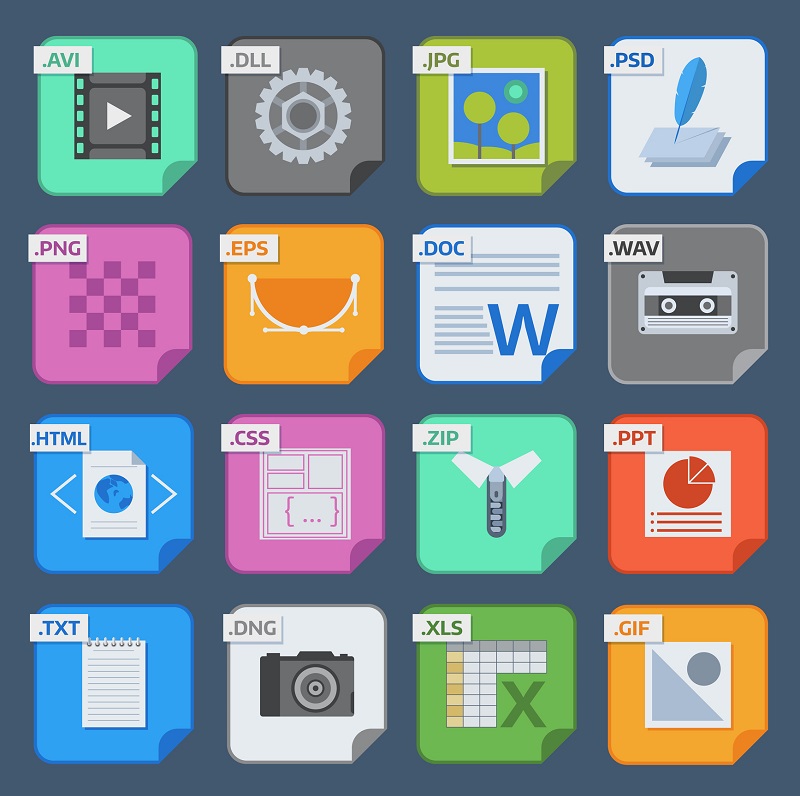 A group of different file icons.