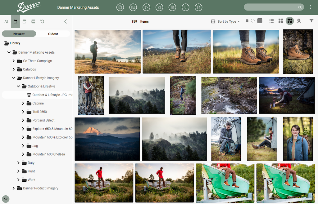 Danner's digital asset library in Canto