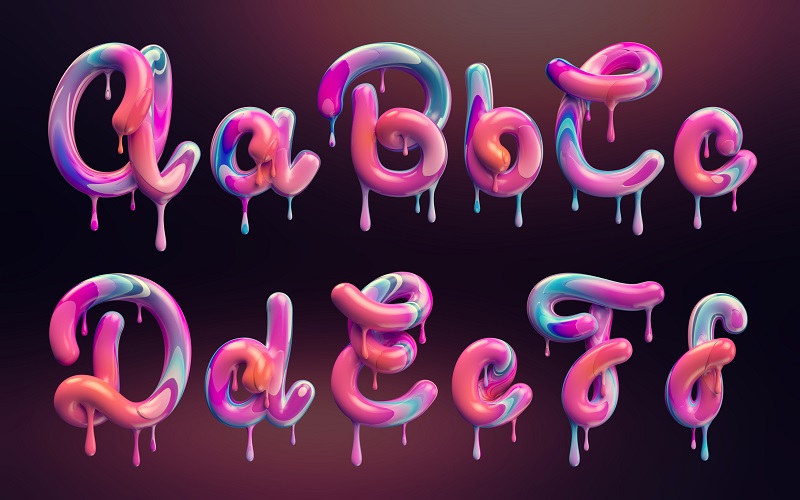 A creamy alphabet font.