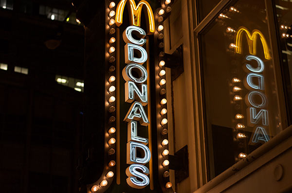 A McDonald's street sign.