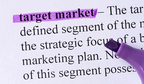 The word 'target market' highlighted.