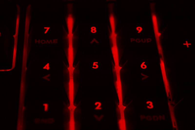 A red-lit keyboard.