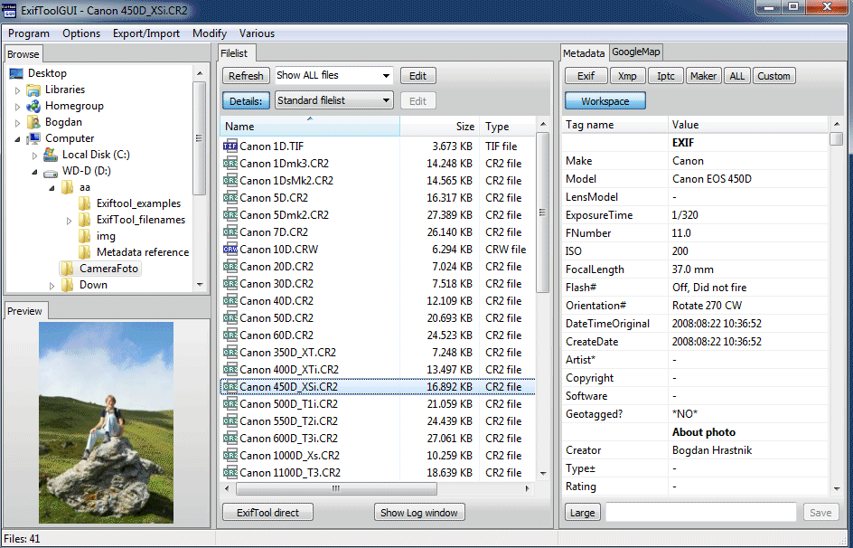 Editing, Creating and Viewing EXIF data with free Exif editor