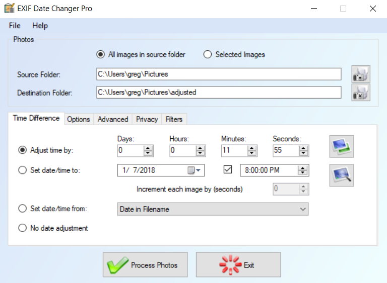 The Exif Date Changer system.