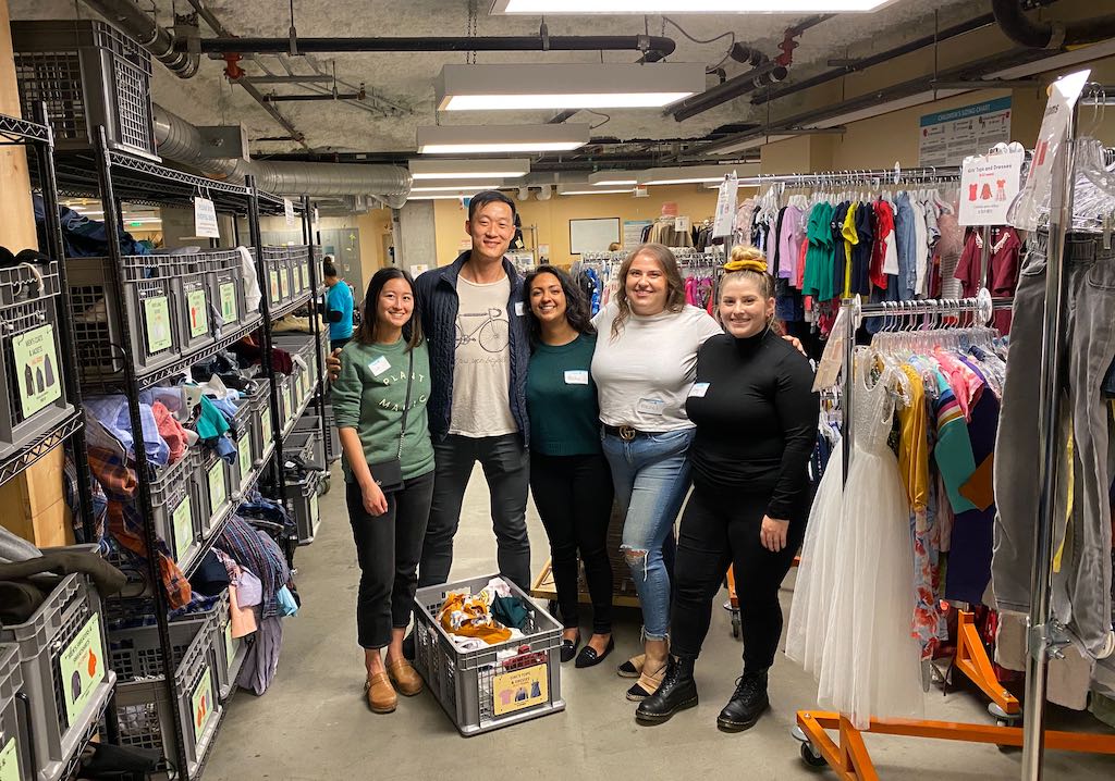 Photo of the volunteers at St. Anthony’s Free Clothing Program.