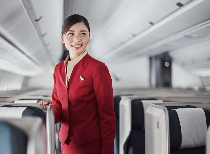 cathay flight attendant on-board