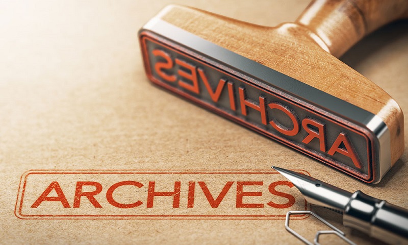 A rubber stamp that reads 'Archives'.