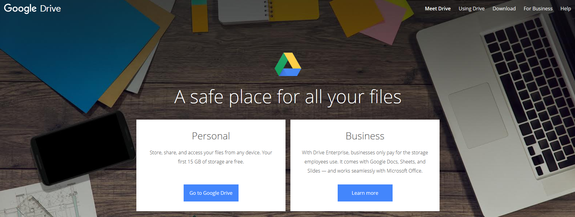 The Google Drive website.