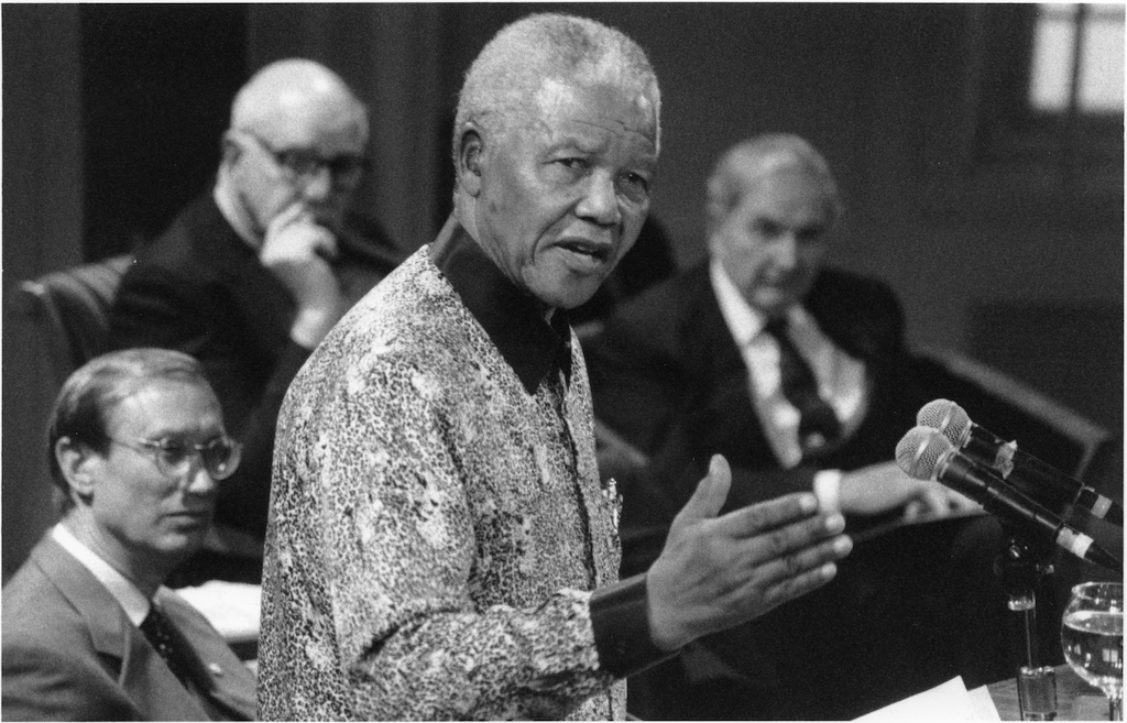 Nelson Mandela speaking at I-House