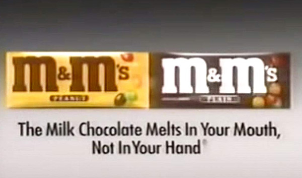 An M&M's advertisement.