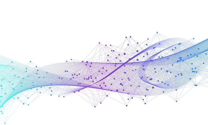 A graph of digital dots in a wave.