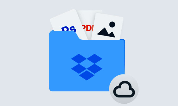 A picture of a Dropbox folder holding software icons.