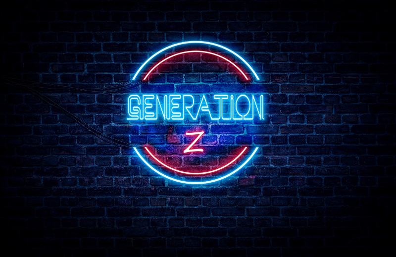 A neon Gen Z sign.