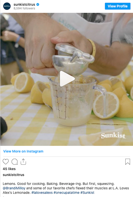 Sunkist Instagram Post