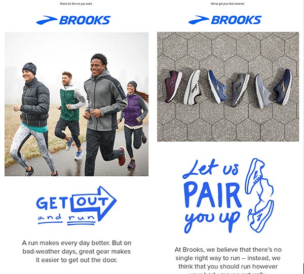 Marketing emails for running shoes.