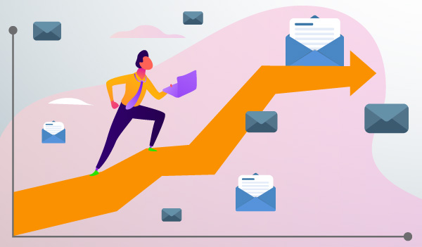 Graph showing increasing email click-through rate.