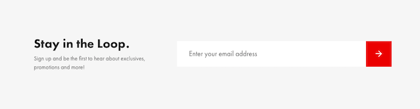 Minimalist email sign-up form with just email field.