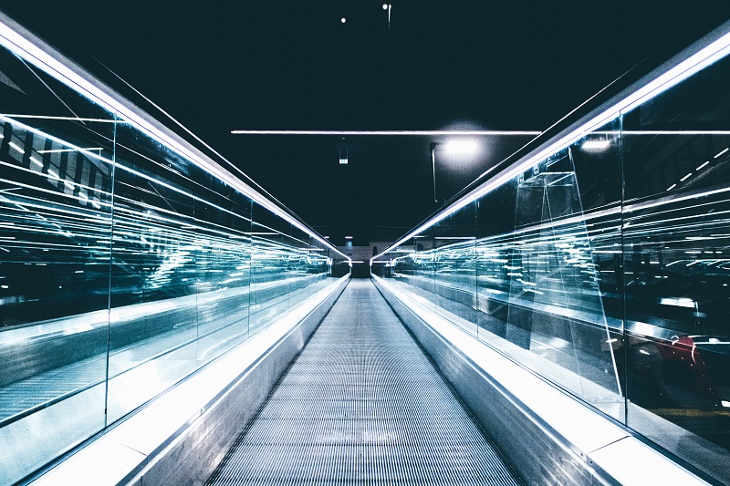 A futuristic stairway.