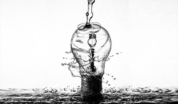 A water-shaped lightbulb.