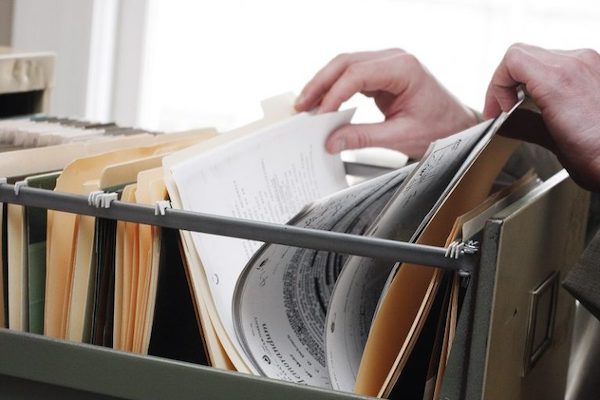 a filing cabinet 