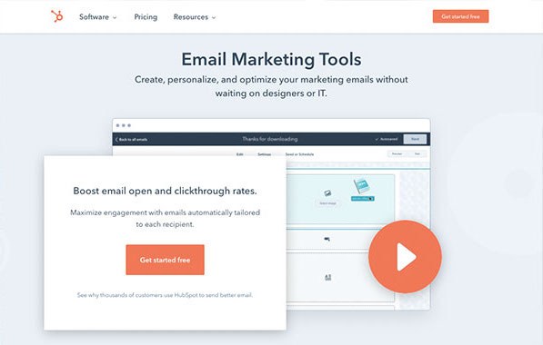 Hubspot's free email marketing tool website.