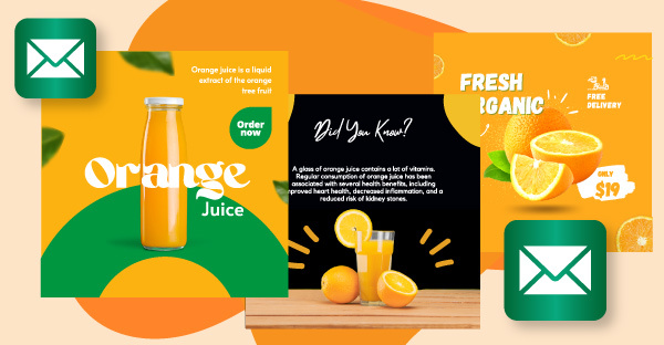 Juice brand marketing content created with streamlined workflows.