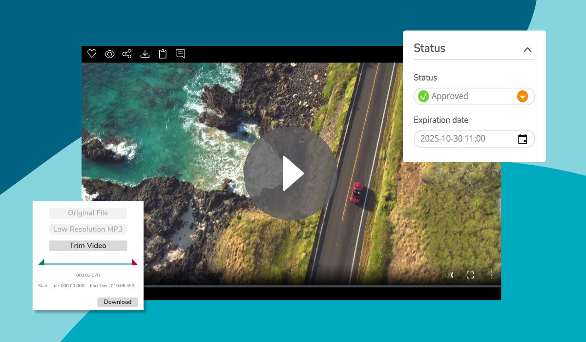 TV ad footage featuring a car on a costal road trimmed down in Canto as part of an omnichannel campaign.