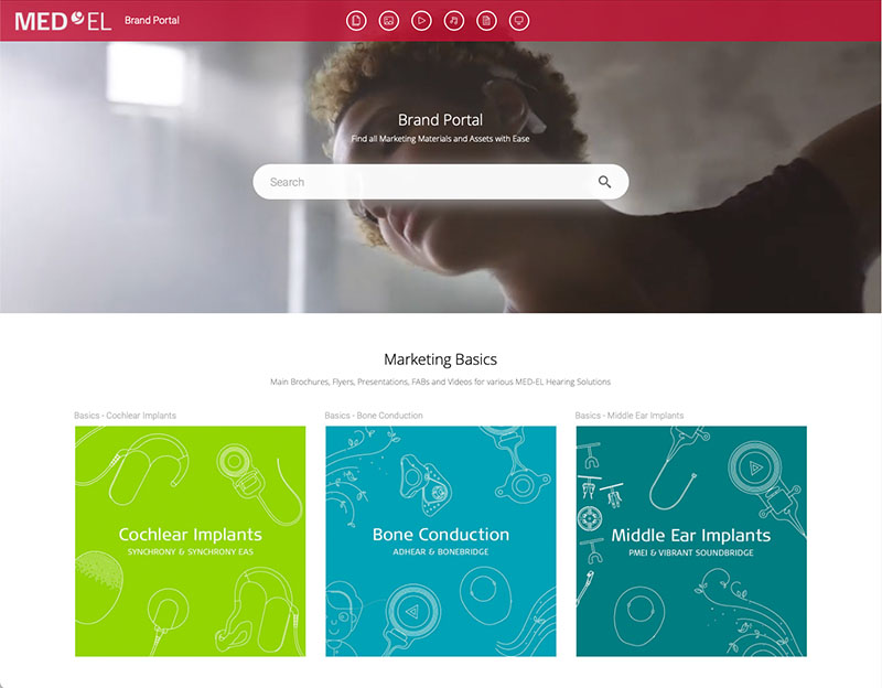 Screenshot of a Canto Brand Portal at MED-EL.